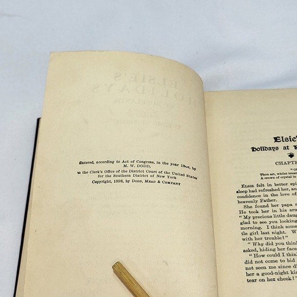 Elsie's Holidays at Roselands Martha Finley Vintage 1898 Hardcover Book - Picture 4 of 10